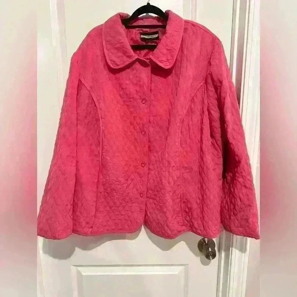 Size 3x Requirements Woman Lightweight Quilted Jacket Snap Closure Pink. - Picture 1 of 4